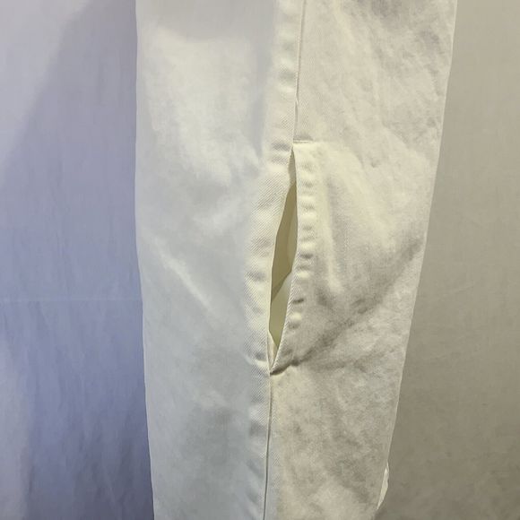 J. CREW White Denim Sleeveless Shift Dress Women's 4 Button Back Closure Pockets - Picture 2 of 12